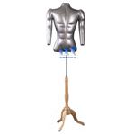 Inflatable Male Torso with Arms, MS7N Stand, Silver